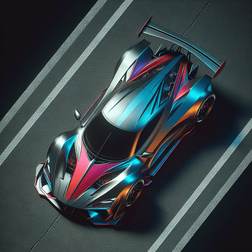 Carro visto desde arriba.
Single Game Texture.  In-Game asset