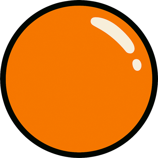 orangeBall.
In-Game asset.  2d.  High contrast.  No shadows