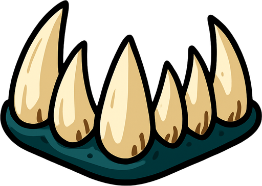shark teeth.
In-Game asset.  2d.  High contrast.  No shadows