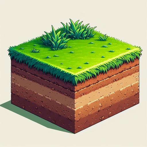 Side on. Dirt with grass. Full width. Super mario.
Blank background.  High contrast.  No shadows