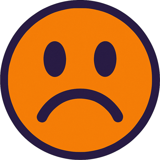 sad face.
In-Game asset.  2d.  High contrast.  No shadows. sad face