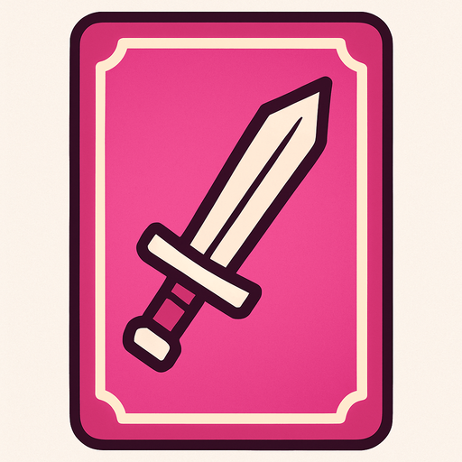 Let it be a pink card, the corners are dark pink, getting lighter towards the middle.
In-Game asset.  2d.  High contrast.  No shadows