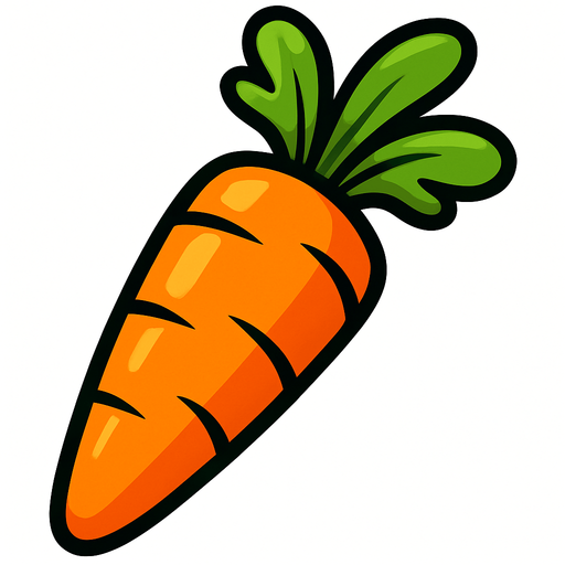 carrot.
In-Game asset.  2d.  High contrast.  No shadows