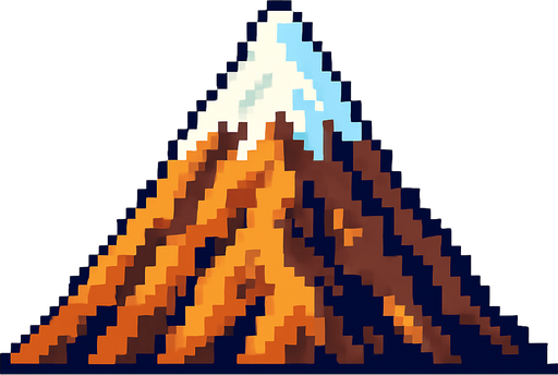 Dağ 2d pixel art.
In-Game asset.  2d.  High contrast.  No shadows