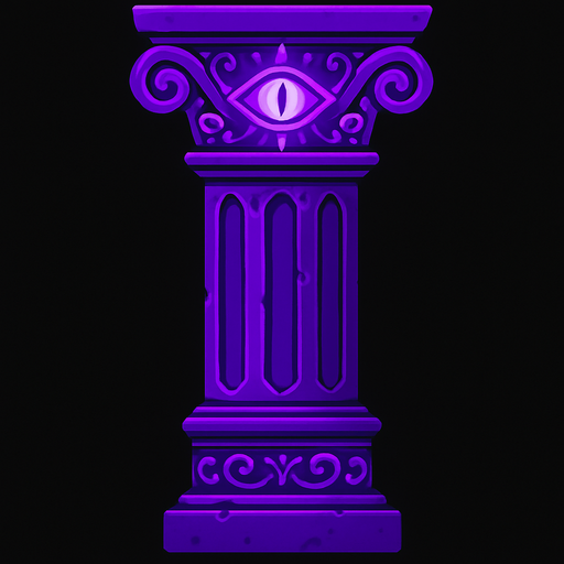 mytic purple column.
In-Game asset.  2d.  High contrast.  No shadows