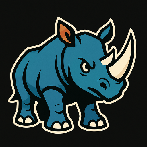 Rhino.
In-Game asset.  2d.  High contrast.  No shadows