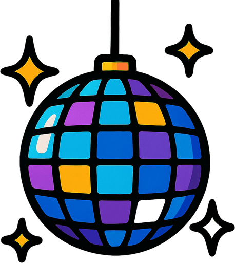 disco ball.
In-Game asset.  2d.  High contrast.  No shadows