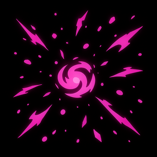 particulas rosadas, de poder.
In-Game asset.  2d.  High contrast.  No shadows