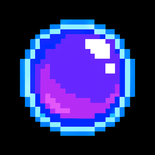 bubble.
In-Game asset.  2d.  High contrast.  No shadows. 8-bit