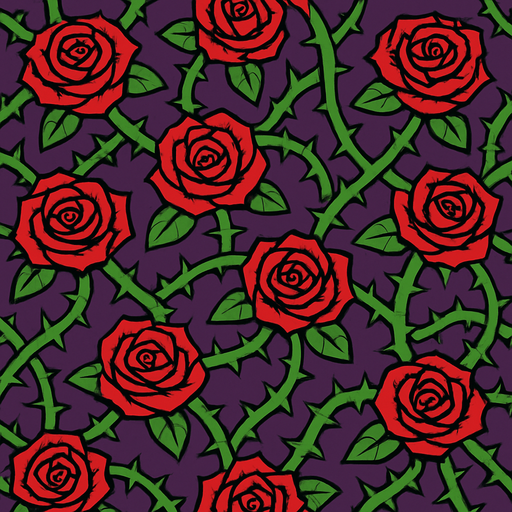 Fond d'écran roses epineuses.
In-Game asset.  2d.  High contrast.  No shadows