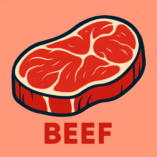 beef.
2d.  High contrast.  No shadows