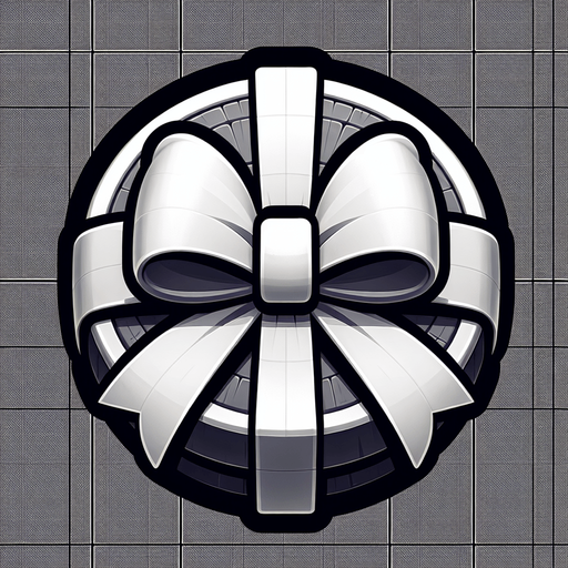 Top view of a round gift box with a ribbon Single Game Texture. In-Game asset. 2d. Blank background. High contrast. No shadows.