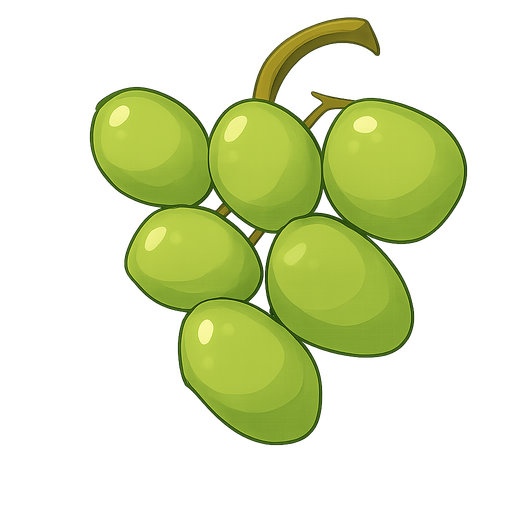 green grape. no background. not realistic.