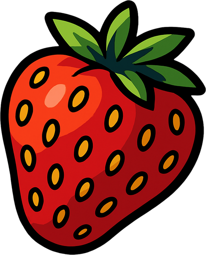 strawberry.
In-Game asset.  2d.  High contrast.  No shadows
