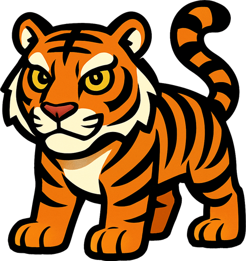 Create a tigre.
In-Game asset.  High contrast.  No shadows