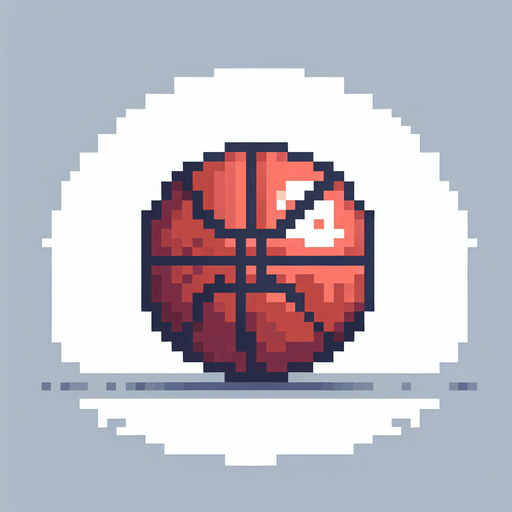 basketball ball. pixelated. 8 bit.
Single Game Texture. In-Game asset. 2d. Blank background. High contrast. No shadows.