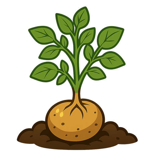 Potato growth stage 2.
In-Game asset.  2d.  High contrast.  No shadows