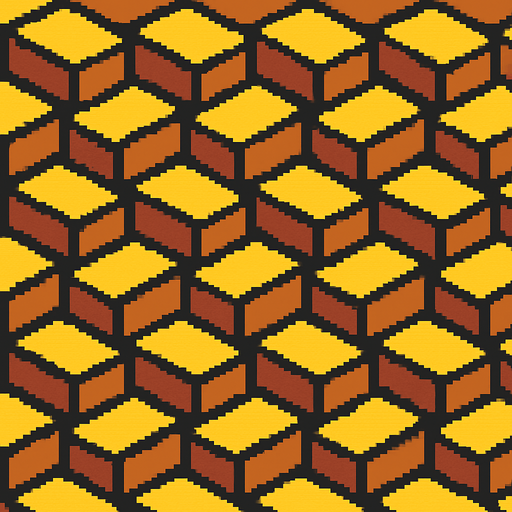 Generame una textura por patron de forma isometrica para el suelo. estilo pixelar.
In-Game asset.  2d.  High contrast.  No shadows