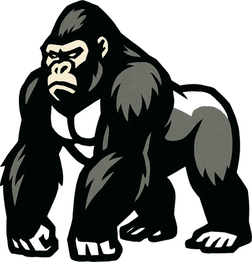 Silverback gorilla.
In-Game asset.  2d.  High contrast.  No shadows