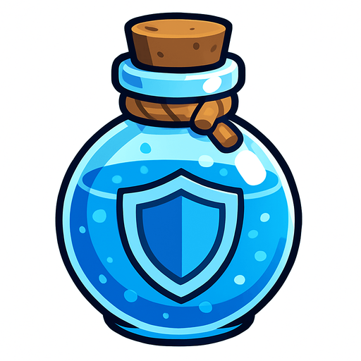 Shield potion.
In-Game asset.  2d.  High contrast.  No shadows