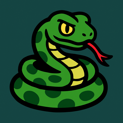 Snake.
In-Game asset.  2d.  High contrast.  No shadows