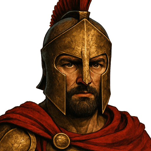 a realistic face of a spartan warrior.
In-Game asset.  2d.  High contrast.  No shadows