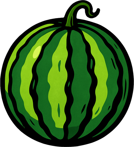 Una sandía individual.
In-Game asset.  2d.  High contrast.  No shadows