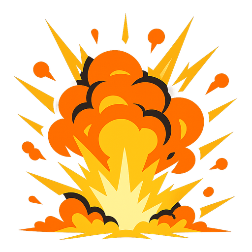 Explosion.
In-Game asset.  2d.  High contrast.  No shadows
