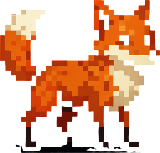 pixel kar tilkisi ekle.
In-Game asset.  2d.  High contrast.  No shadows