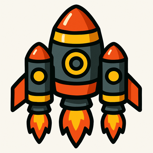 cluster rocket.
In-Game asset.  2d.  High contrast.  No shadows