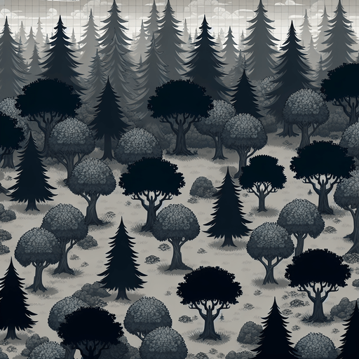 The theme of forest.
Single Game Texture. In-Game asset. 2d. Blank background. High contrast. No shadows.