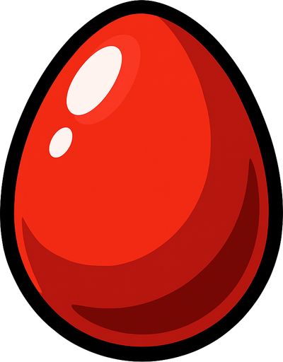 RED EGG.
In-Game asset.  2d.  High contrast.  No shadows