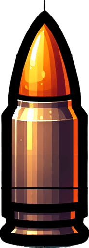 vertical tank bullet.
Single Game Texture.  In-Game asset.  2d.  Blank background.  High contrast.  No shadows