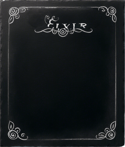 The Word "ELIXIR" in white chalk