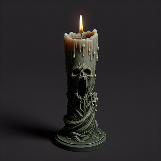 Eerie Christmas-inspired candle similar to a resident evil asset, realistic
Single Game Texture. In-Game asset. 2d. Blank background. High contrast. No shadows.