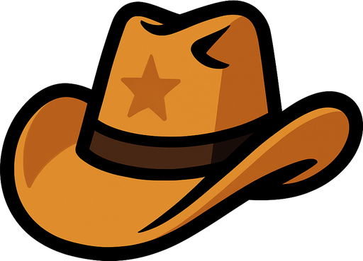 Cowboy hat.
In-Game asset.  2d.  High contrast.  No shadows