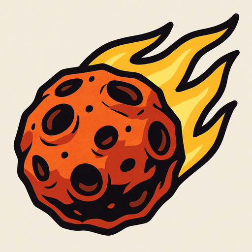 meteor taşı.
In-Game asset.  2d.  High contrast.  No shadows