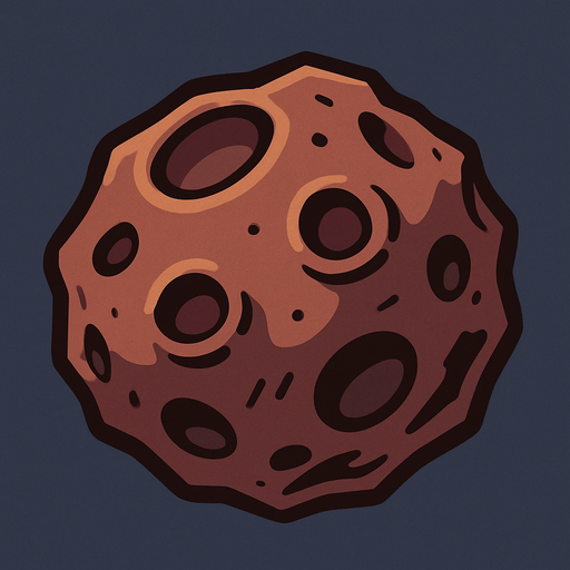 Asteroid.
In-Game asset.  2d.  High contrast.  No shadows