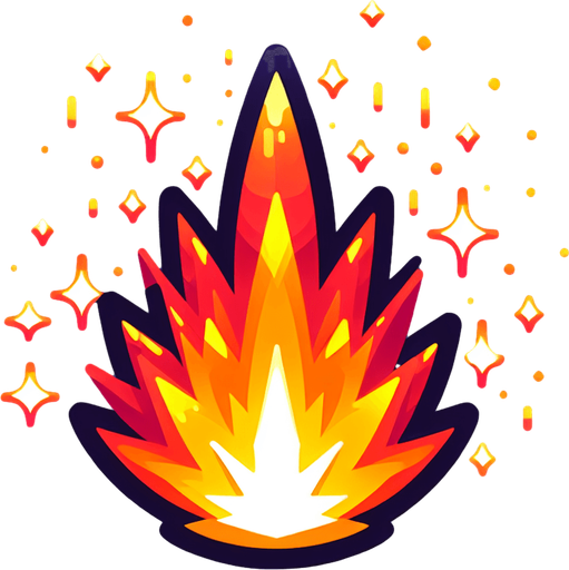 A bright spark. Cartoon.
Single Game Texture.  In-Game asset.  2d.  Blank background.  High contrast.  No shadows