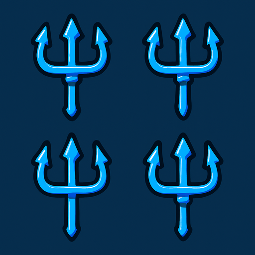 make little tridents that are blue.
In-Game asset.  2d.  High contrast.  No shadows