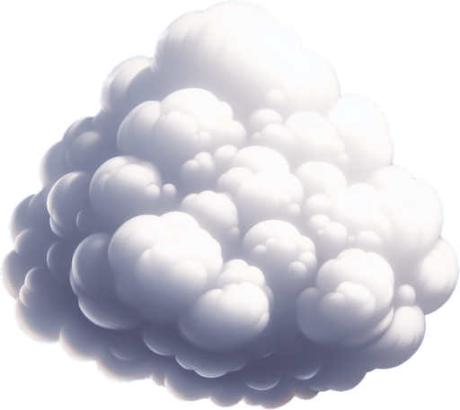 fluffy translucent cloud.
Single Game Texture.  In-Game asset.  2d.  Blank background.  High contrast.  No shadows
