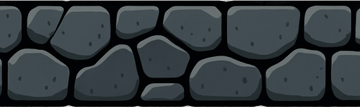 Has un suelo con las dimensiones de 2028×20.
In-Game asset.  2d.  High contrast.  No shadows