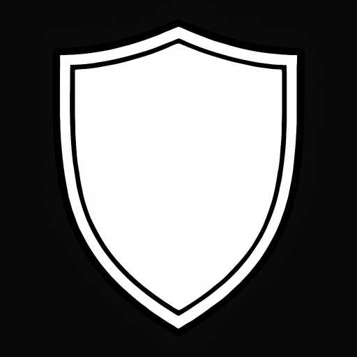 A white shield.
In-Game asset.  2d.  High contrast.  No shadows