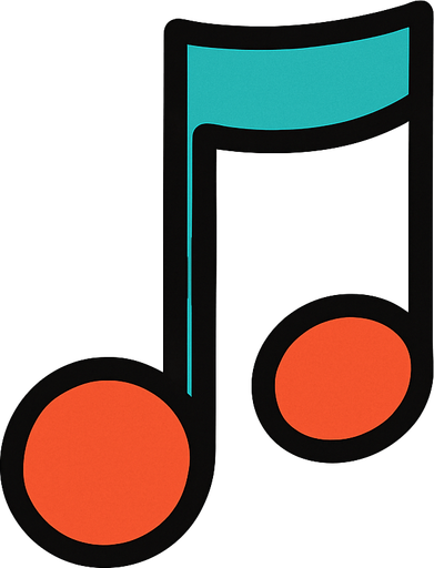 2D muzik notasi.
In-Game asset.  2d.  High contrast.  No shadows