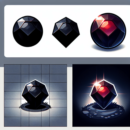 black shining.
Single Game Texture.  In-Game asset.  2d.  Blank background.  High contrast.  No shadows