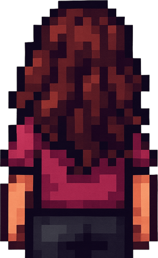 Make different variations this pixel art change clothes, change hairstyle