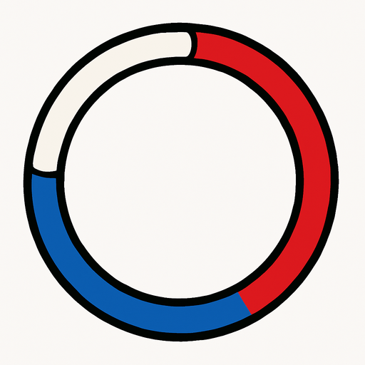 Cerceau tricolore.
In-Game asset.  2d.  High contrast.  No shadows