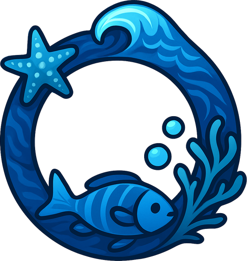 Cerceau de l'océan.
In-Game asset.  2d.  High contrast.  No shadows