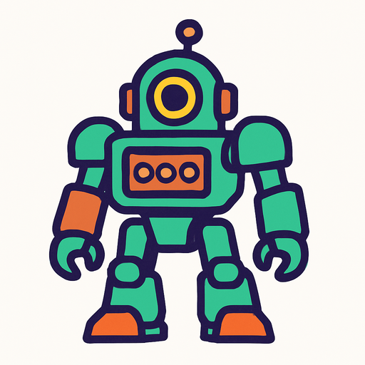 Robot.
In-Game asset.  2d.  High contrast.  No shadows