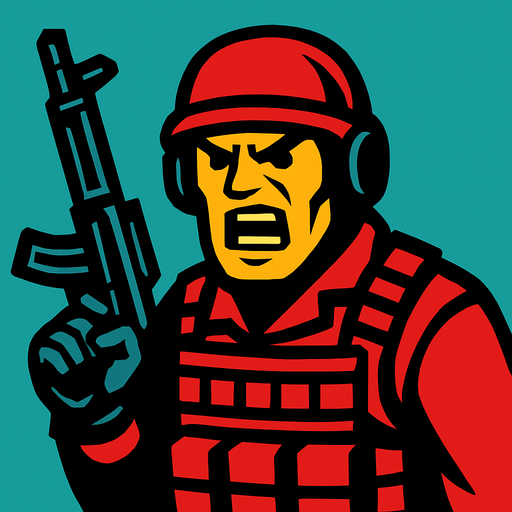 Modern çağ düşman.
In-Game asset.  2d.  High contrast.  No shadows